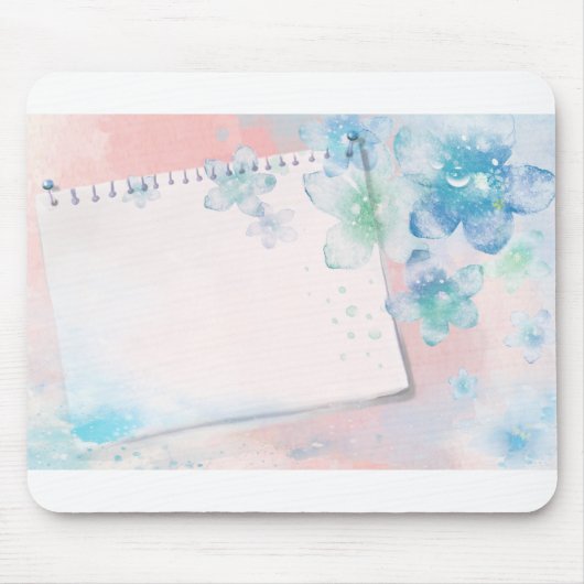 Background Paper Stationery Gästebuch Pink Blue. Mousepad (Vorne)