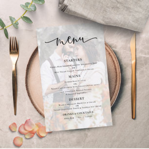Background-Skriptmenü für Hochzeiten im Foto