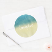 Background- Texture Watercolor Paper Runder Aufkleber (Umschlag)