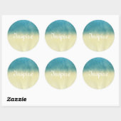 Background- Texture Watercolor Paper Runder Aufkleber (Blatt)