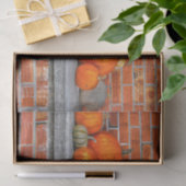 Background von Autumn Pumpkins Bright Orange Brick Seidenpapier (Geschenk)