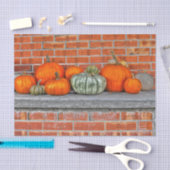 Background von Autumn Pumpkins Bright Orange Brick Seidenpapier (Handwerk)