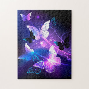 Background with Night Butterflies Puzzle