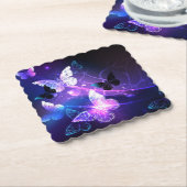 Background with Night Butterflies Untersetzer (angewinkelt)