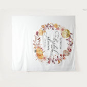 Background Wreath Pumpkin Fall Brautparty Hintergr Wandteppich (Vorderseite (Horizontal))