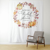 Background Wreath Pumpkin Fall Brautparty Hintergr Wandteppich (Beispiel)