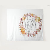 Background Wreath Pumpkin Fall Brautparty Hintergr Wandteppich (Vorderseite (Horizontal))
