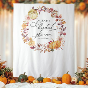 Background Wreath Pumpkin Fall Brautparty Hintergr Wandteppich