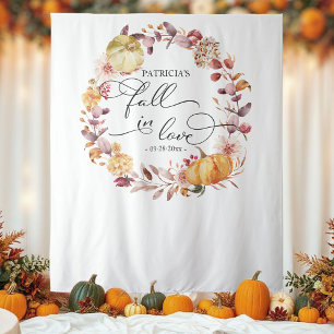 Background Wreath Pumpkin Fall Brautparty Hintergr Wandteppich
