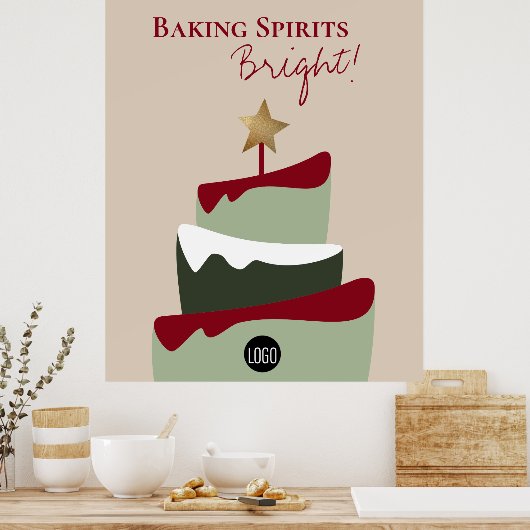 Backgruben helle Bäckerei Spaß Weihnachten Poster (Küche)