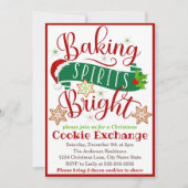 Backgummi Bright Christmas Cookie Exchange Einladung (Vorderseite)