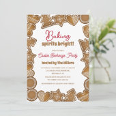 Backgummi Bright Cookie Exchange Weihnachten Einladung (Stehend Vorderseite)