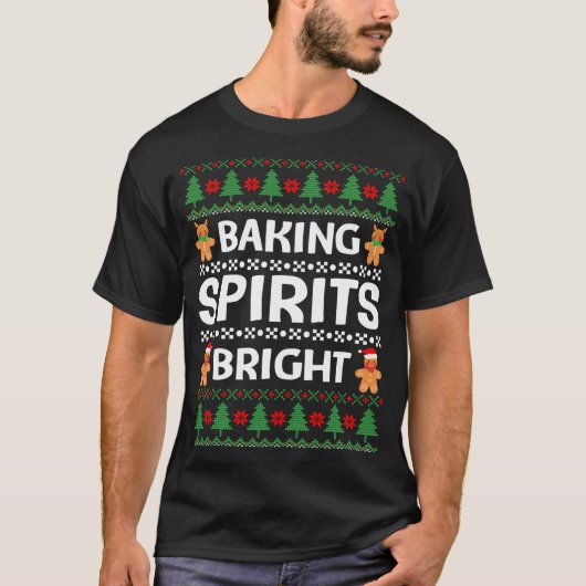 Backgummi Bright Funny Christmas Ugly Baker T T-Shirt (Vorderseite)