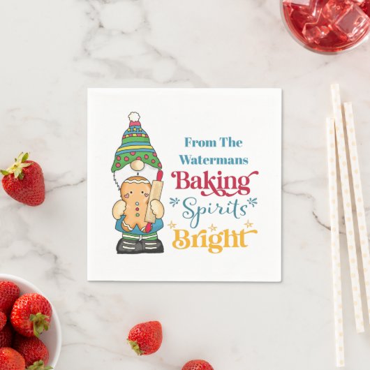 Backgummi Bright Monogram Weihnachten Serviette (Beispiel)