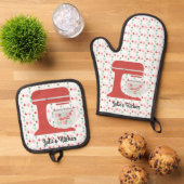 Backgummi Bright Retro Mixer Ofenhandschuh & Topflappen-Set (Oben Unten)