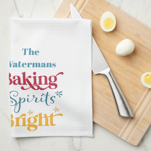 Backgummi Brillante Weihnachtsfeiertag Monogramm Geschirrtuch (Viertel Falte)