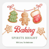 Backgummi Brillen Weihnachten Leckerei Geschenk Quadratischer Aufkleber (Vorderseite)