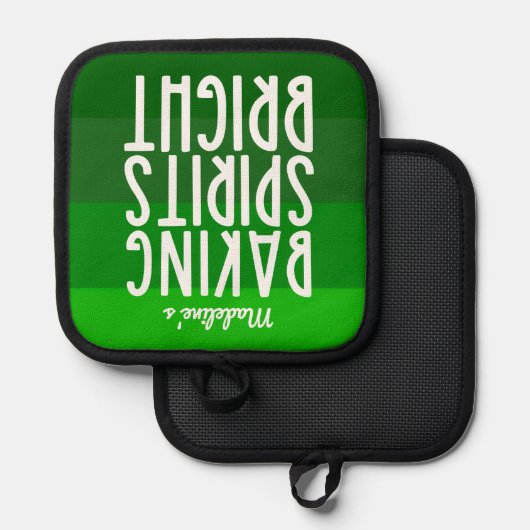 Backgummi Helle Funny Green Holiday Topflappen (Vorderseite/Rückseite)