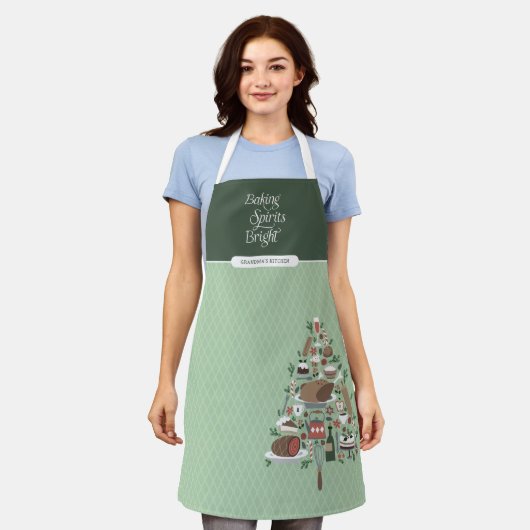 Backgummi Helle Personalisierte Weihnachten Schürze (Getragen)