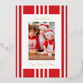 Backgummi Helle Weihnachtsfamilie Foto Folien Feiertagskarte (Vorderseite)