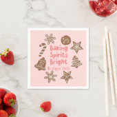 Backgummi Helle Weihnachtskekse Pink Serviette (Beispiel)