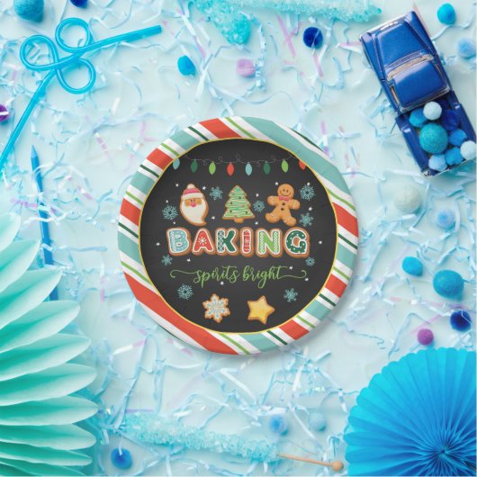 Backgummis, helle Platte - schwarz Pappteller (Party)