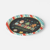 Backgummis, helle Platte - schwarz Pappteller (Schrägansicht)