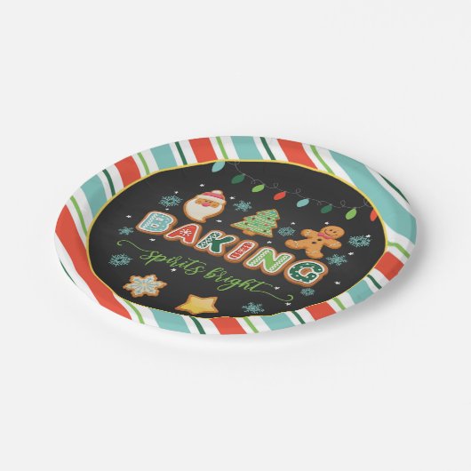 Backgummis, helle Platte - schwarz Pappteller (Schrägansicht)