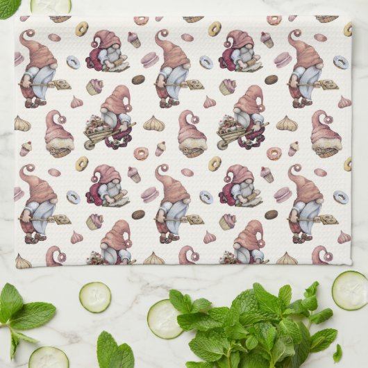 Backgummis, Kuchen, Donuts, Niedlich, Adorabel Geschirrtuch (Gefaltet)