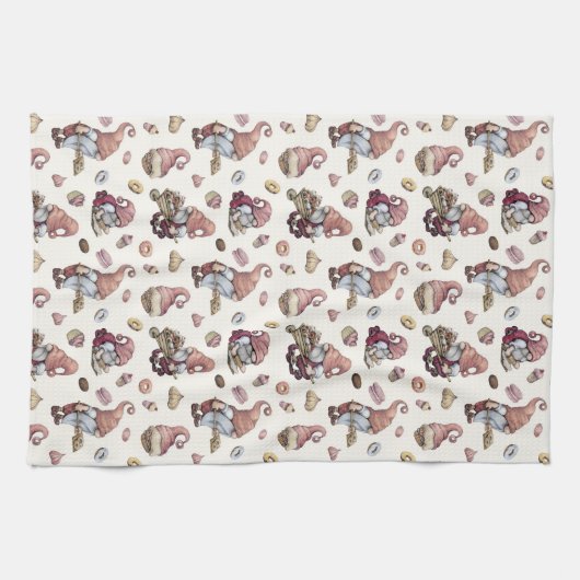 Backgummis, Kuchen, Donuts, Niedlich, Adorabel Geschirrtuch (Horizontal)