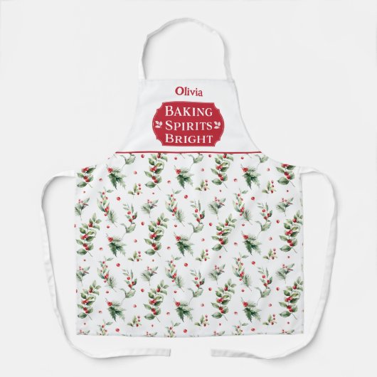 Backgurt Helle Blüte Mit Monogramm Weihnachten Schürze (Vorderseite)