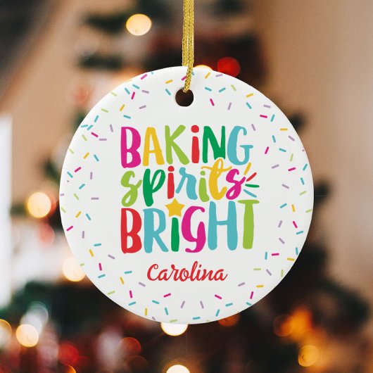 Backgurt Helle, farbenfrohe Sprinklen Weihnachten Keramik Ornament