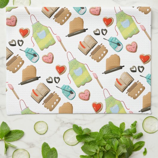 Backherzen Geschirrtuch (Gefaltet)