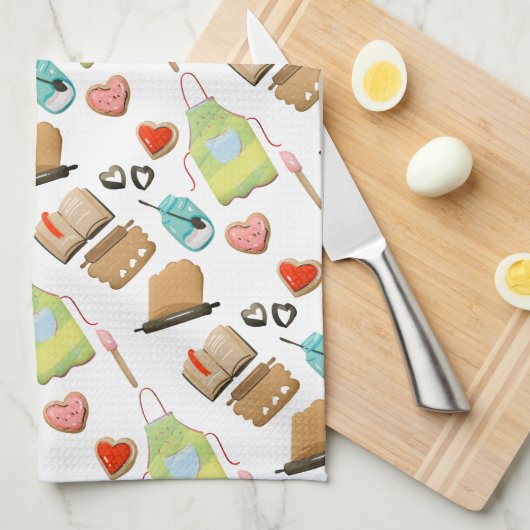 Backherzen Geschirrtuch (Viertel Falte)