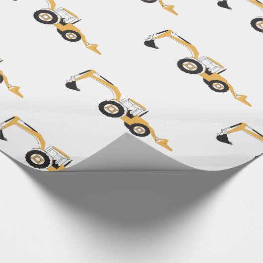 Backhoe-Bauwagen Geschenkpapier (Ecke)