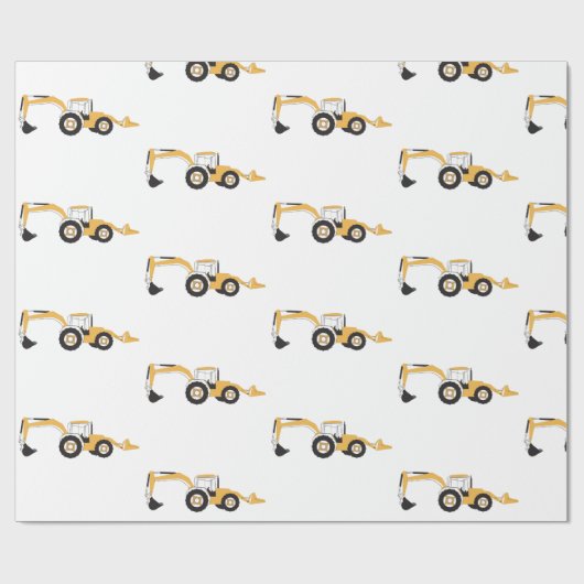 Backhoe-Bauwagen Geschenkpapier (Flach)
