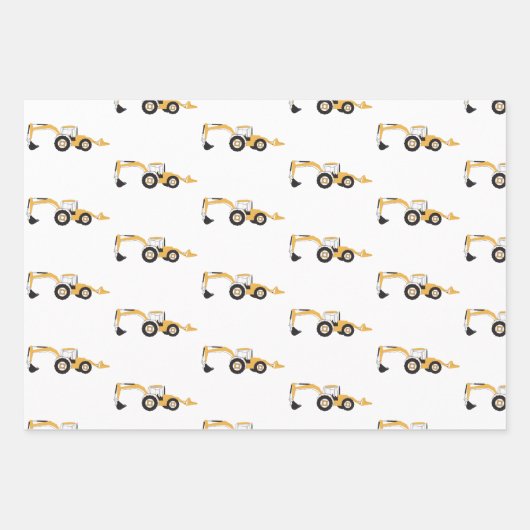 Backhoe-Bauwagen Geschenkpapier Set (Vorderseite 2)