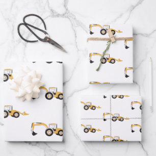 Backhoe-Bauwagen Geschenkpapier Set