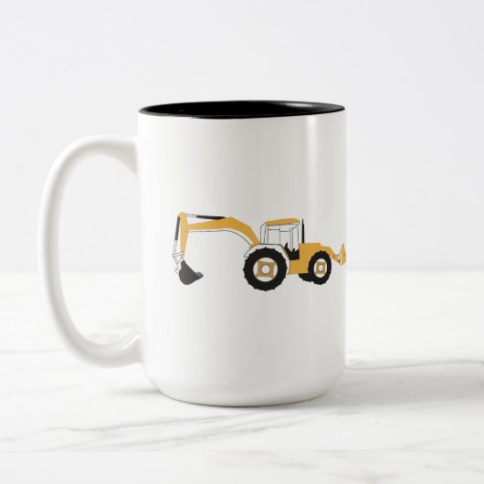Backhoe-Bauwagen Zweifarbige Tasse (Links)