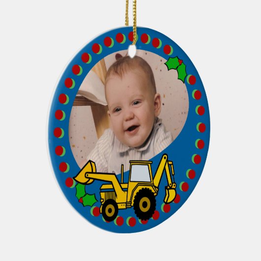 Backhoe Christmas Keramik Ornament (Rechts)