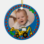 Backhoe Christmas Keramik Ornament (Vorne)
