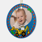Backhoe Christmas Keramik Ornament (Links)