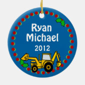 Backhoe Christmas Keramik Ornament (Hinten)