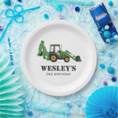 Backhoe-Geburtstagspartei des Baufahrzeugs Pappteller (Party)