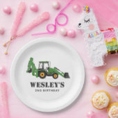 Backhoe-Geburtstagspartei des Baufahrzeugs Pappteller (Party)