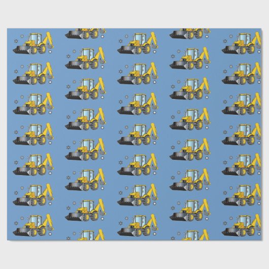 Backhoe im Schnee Geschenkpapier (Flach)