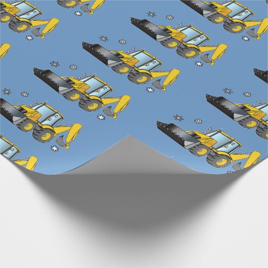 Backhoe im Schnee Geschenkpapier (Ecke)