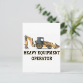 BACKHOE-LADER POSTKARTE (Stehend Vorderseite)