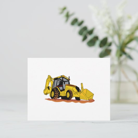 Backhoe Loader Postkarte (Stehend Vorderseite)