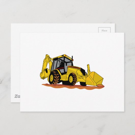 Backhoe Loader Postkarte (Vorne/Hinten)
